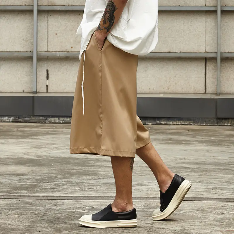 Elastic waist loose wide leg pants