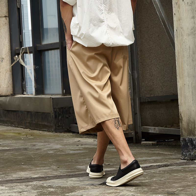 Elastic waist loose wide leg pants