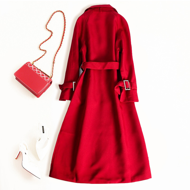 Double-breasted waist slimming coat