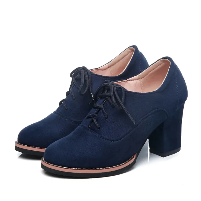 Front lace up nude boots Blue - Shop at LoveMi