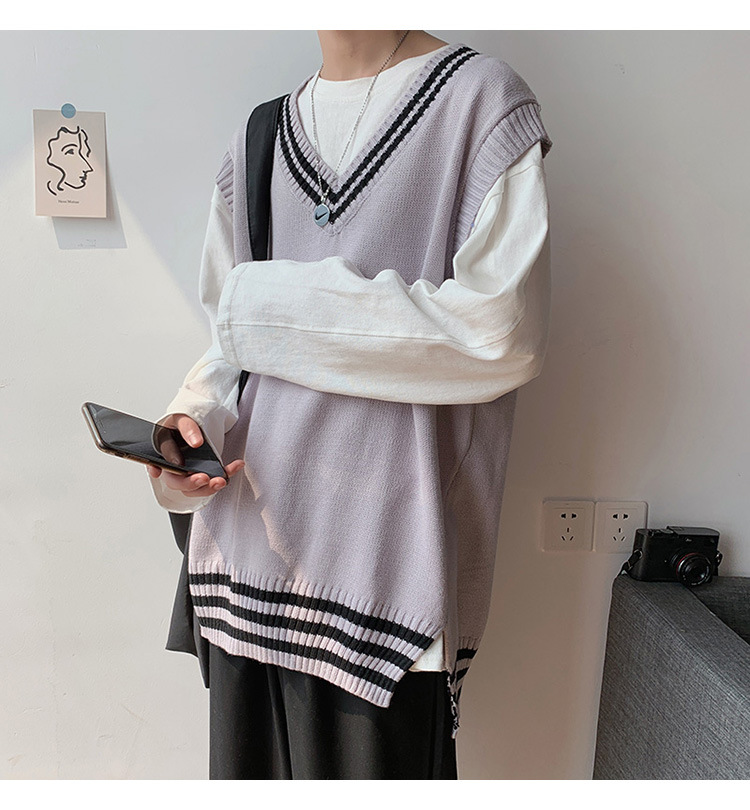 Vintage knitted plaid sweater vest