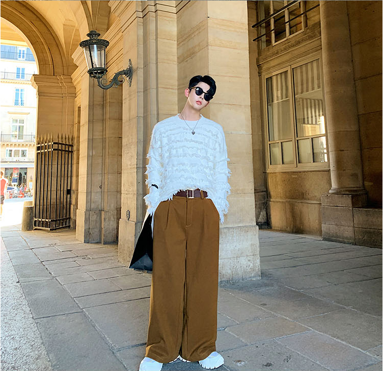 Thick drape lazy wide leg pants