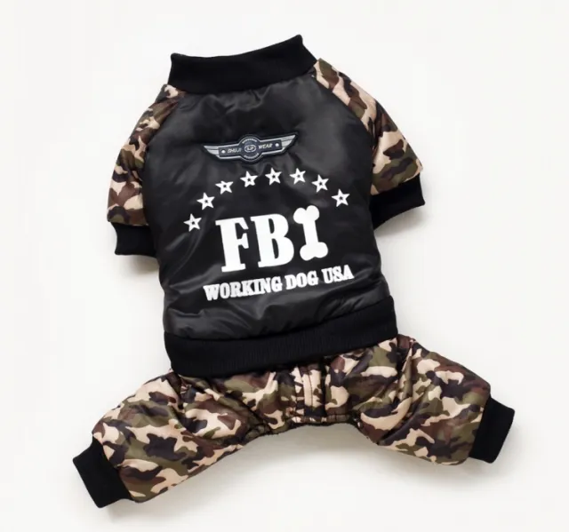 Camouflage FBI Four Pot Warm Cotton Coat Pet Camouflage - Shop at LoveMi