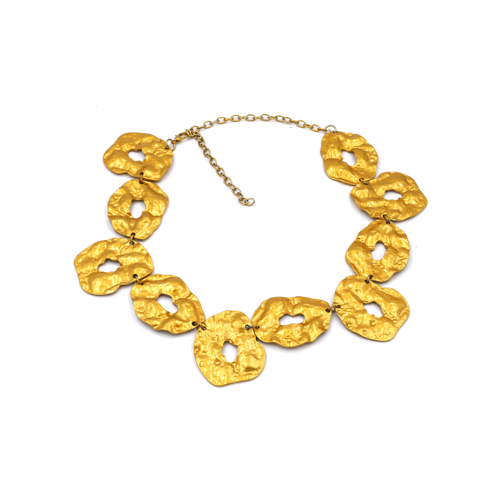 Irregular shape gold necklace