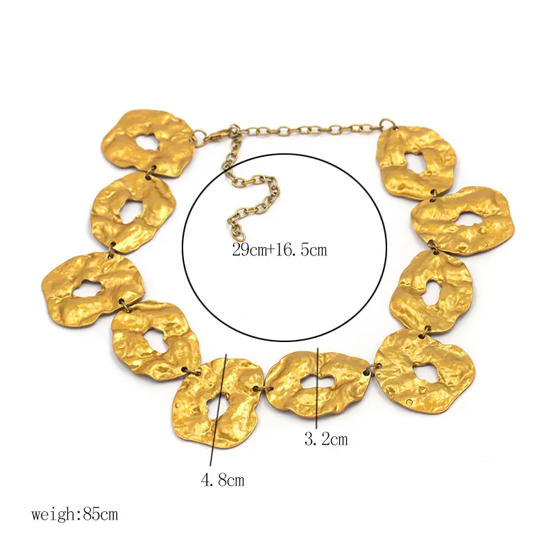 Irregular shape gold necklace
