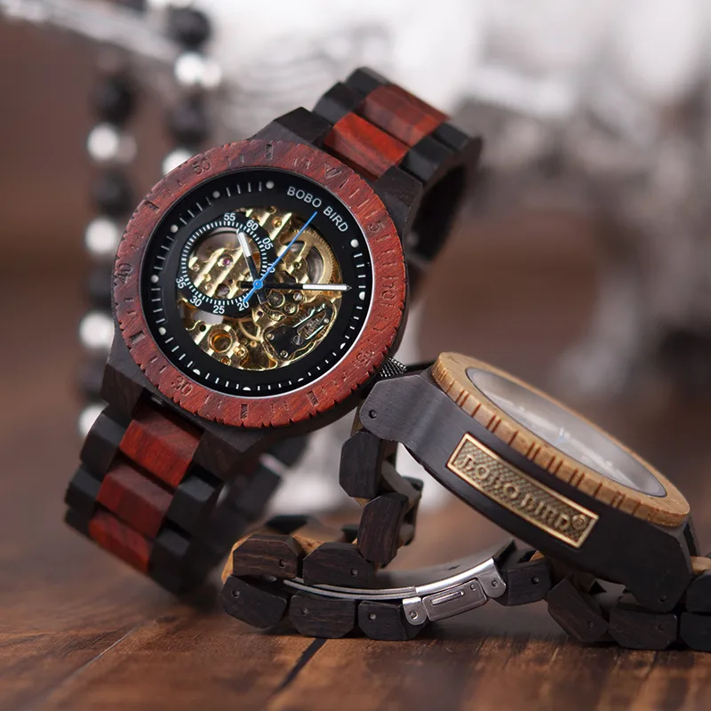 Automatic Mechanical Watch Wood