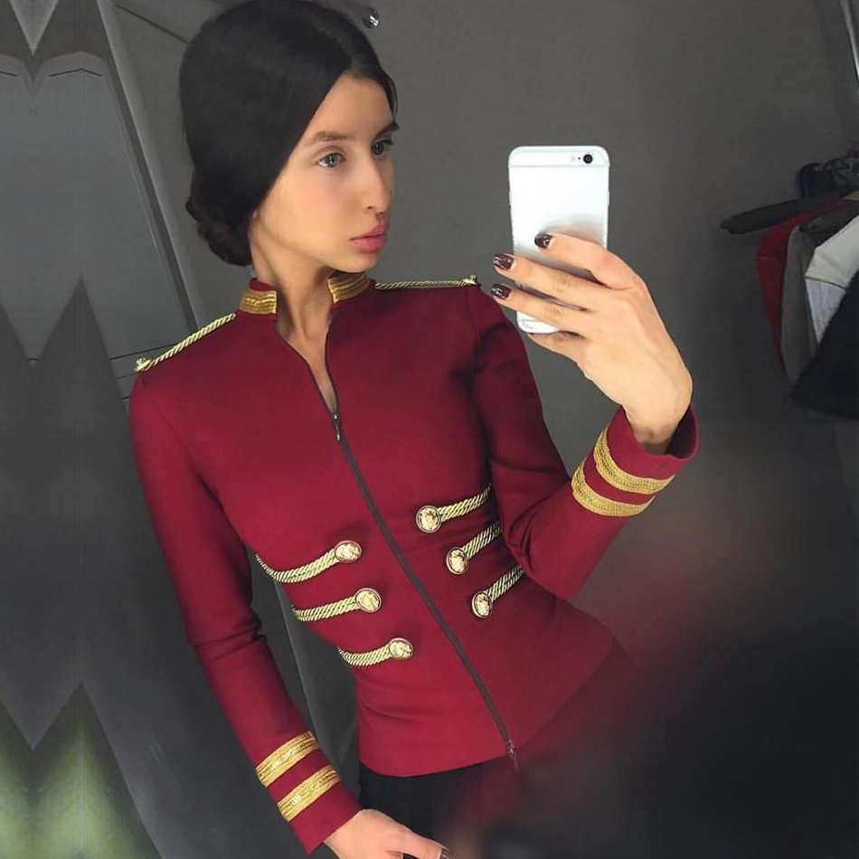 Gold stripe decorative buckle bandage top Wine - Shop at LoveMi