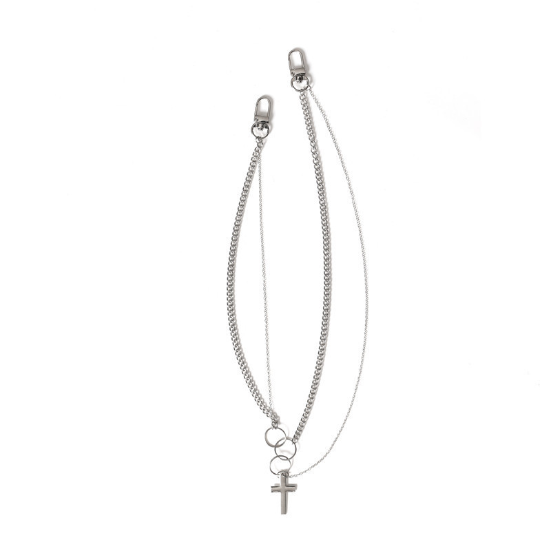 Circle cross multilayer necklace