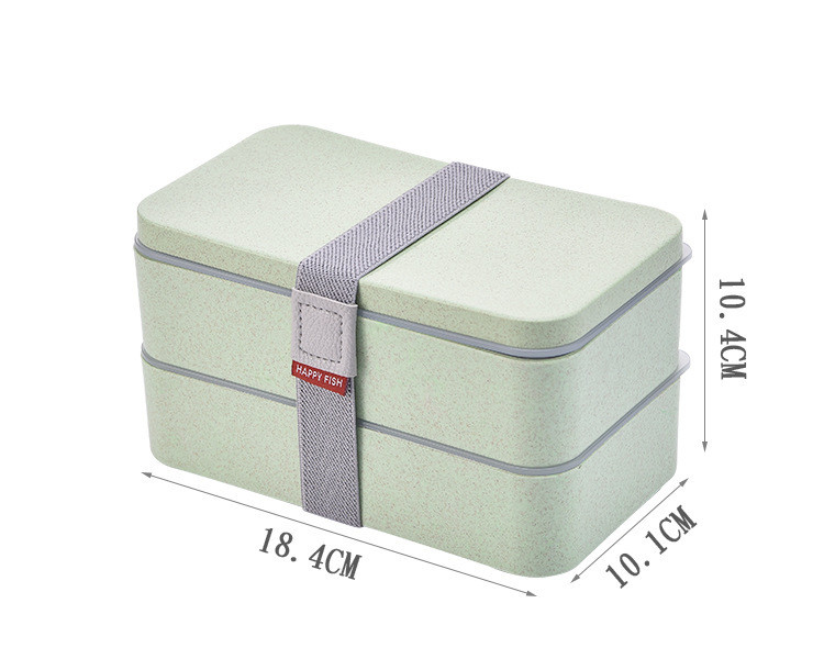 Title 3, Plastic Square Wheat Straw Lunch Box Bento