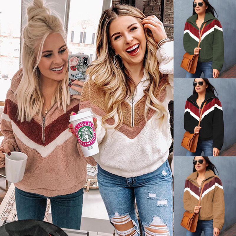 Stitched pocket zip top