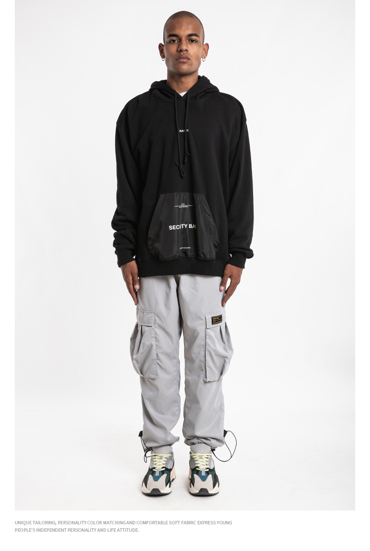 Loose fluorescent green men's sweatshirt