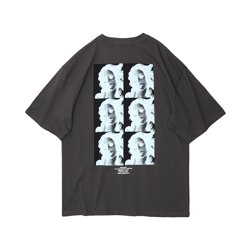 Portrait reverse abstract design T-shirt