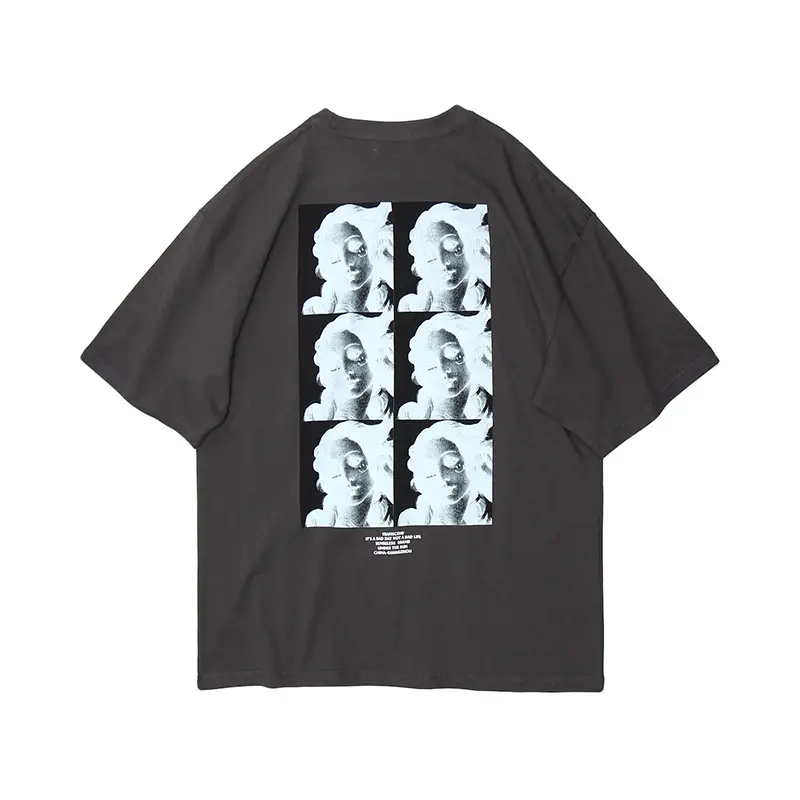 Portrait reverse abstract design T-shirt