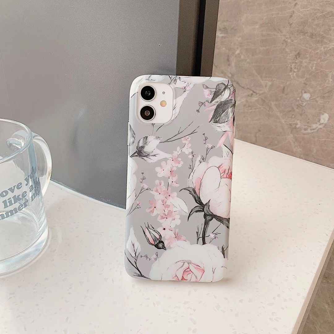 Compatible with Apple , Vintage flower leaf phone case