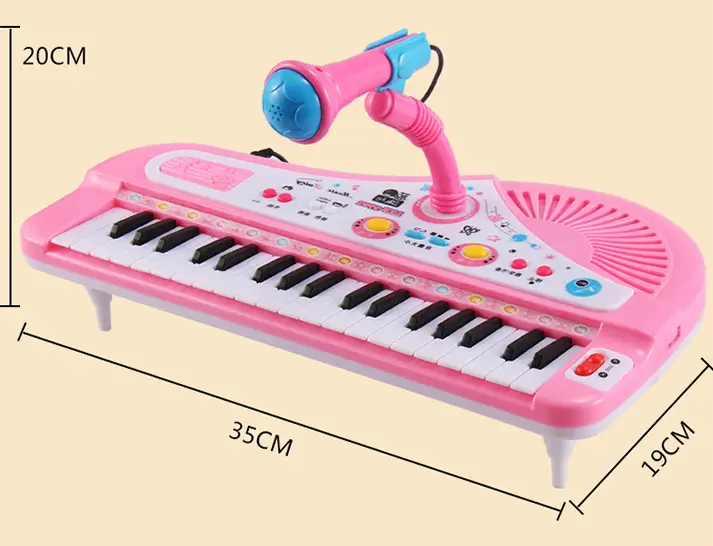 Children's multifunctional 37-key microphone baby music keyboard