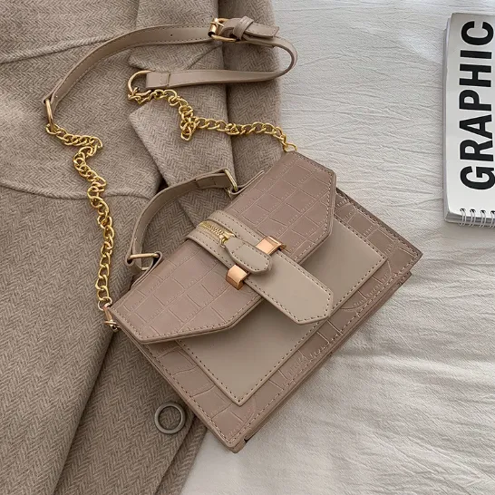 Stone pattern tote Khaki - Shop at LoveMi