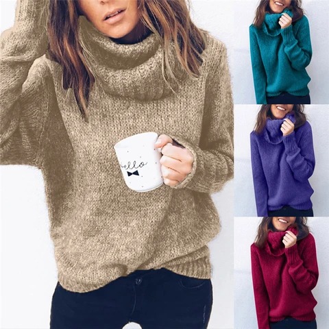 Heaped collar pullover sweater