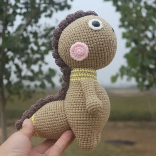 Wool little dinosaur handmade DIY material package Khaki - Shop at LoveMi