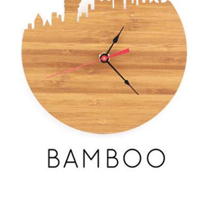 Bamboo Wall Clock, Quartz Movement, picture 3 of 3
