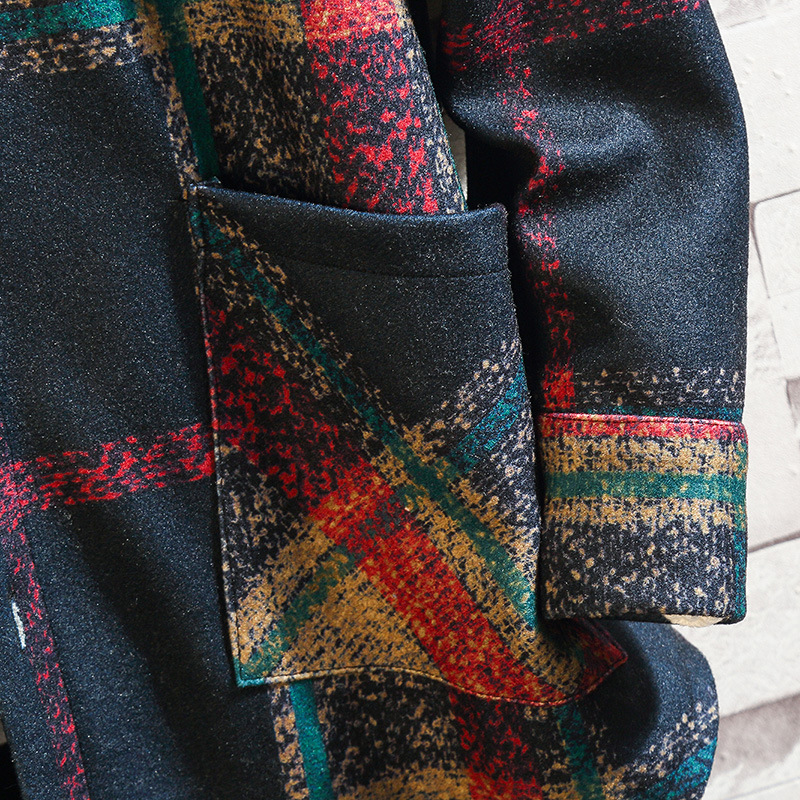 Retro trend loose checkered jacket