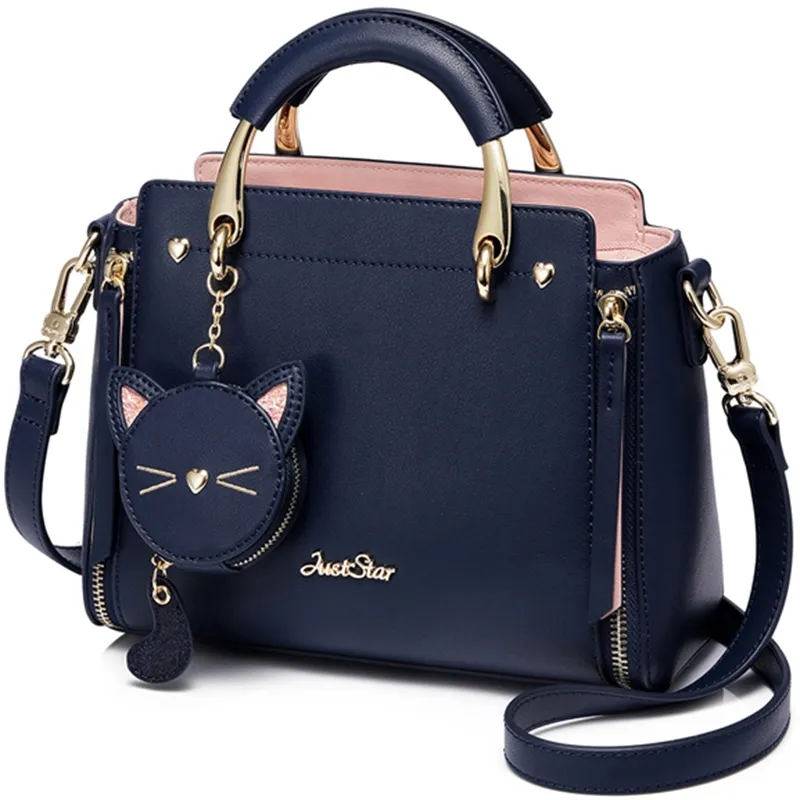 Embroidered cat lady handbag - Black