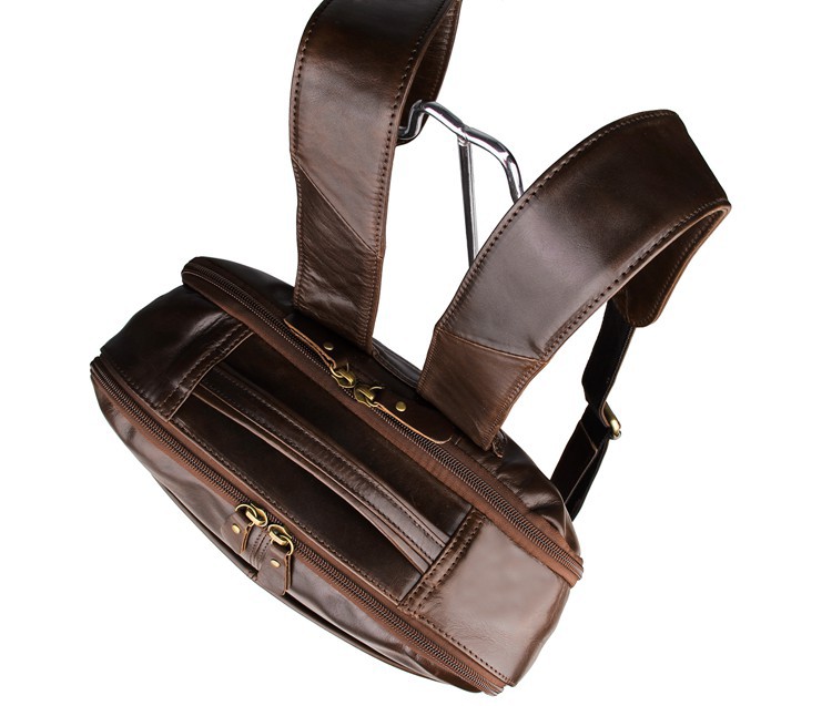 Top layer leather computer backpack — foto 12