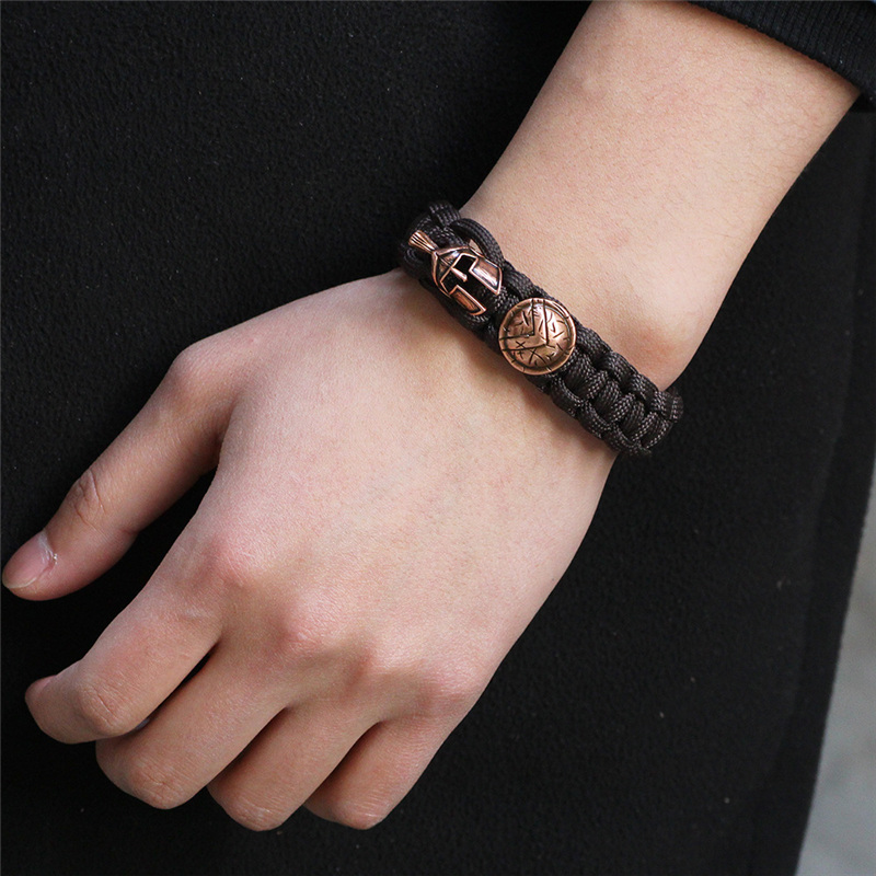 Umbrella rope helmet shield bracelet