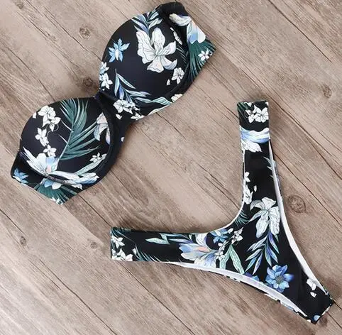 Bikini solid color split ladies swimwear Printing L - Shop at LoveMi