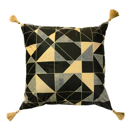 Rainforest Geometric Print Velvet Cushion Cover - Shop at LoveMi