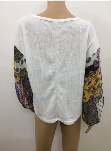European and American printed hollow knitted T-shirt