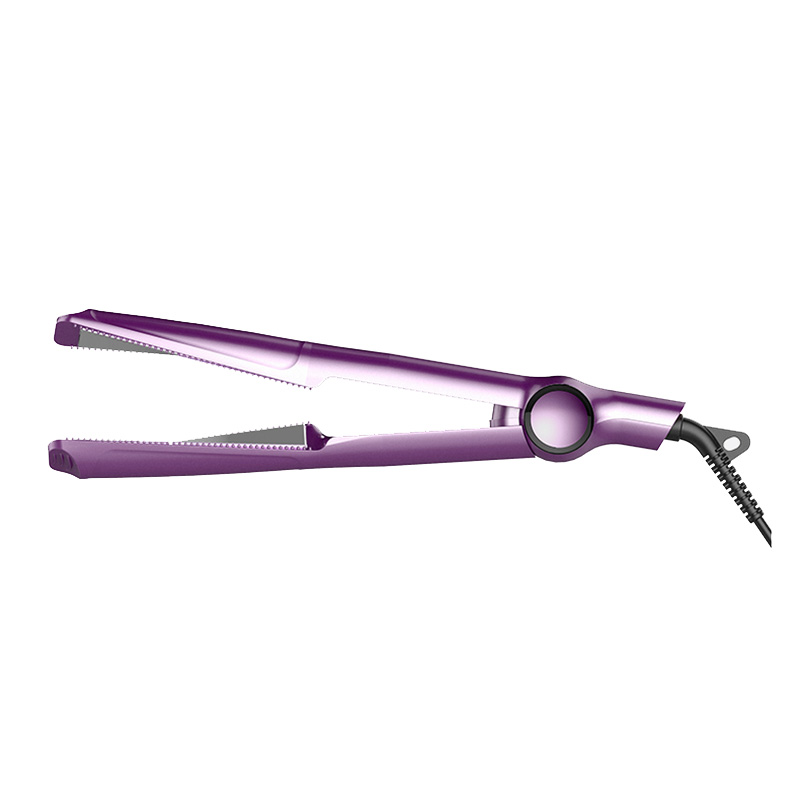 2 In1 Professional Hair Straightener Hair Crimper Dry/Wet Hair Straightening Curling Comb Purple - Shop at LoveMi