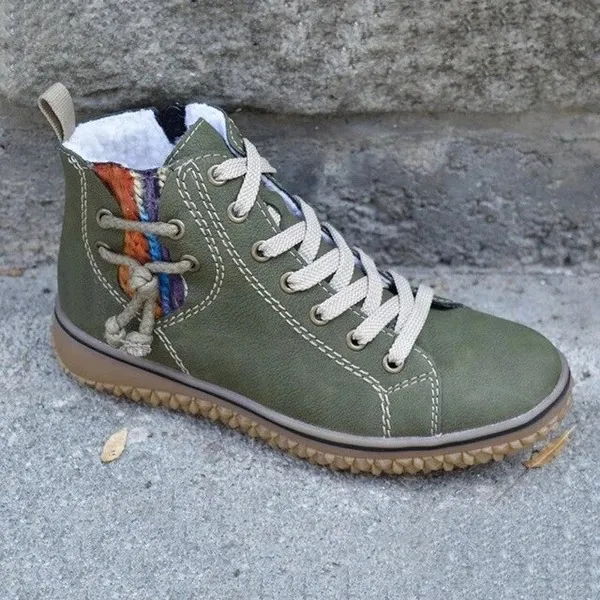 New snow boots women flat heel Green - Shop at LoveMi