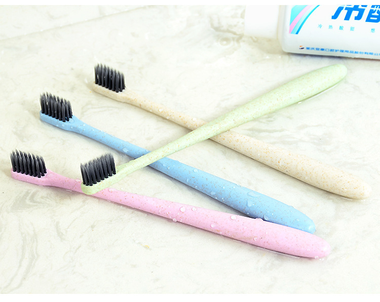 Portable environmentally friendly wheat straw toothbrush