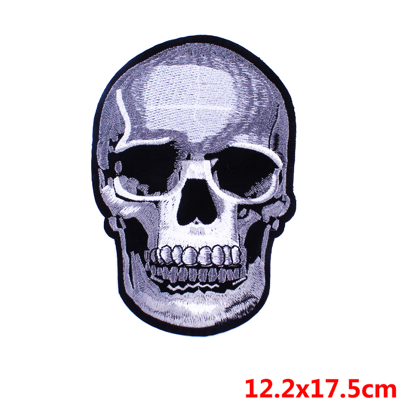Punk style series skull embroidered cloth sticker — image 1