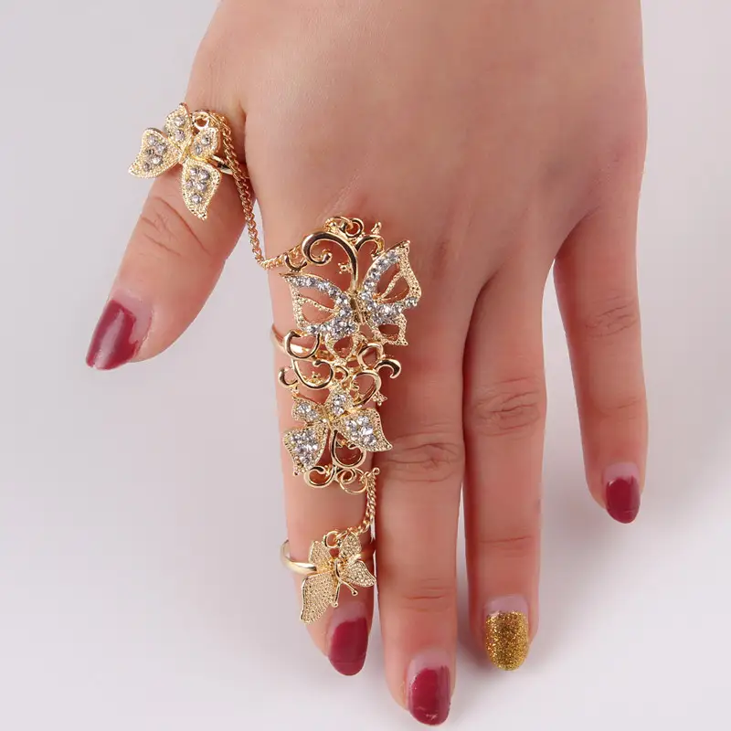 Flower Butterfly Ring Bangle