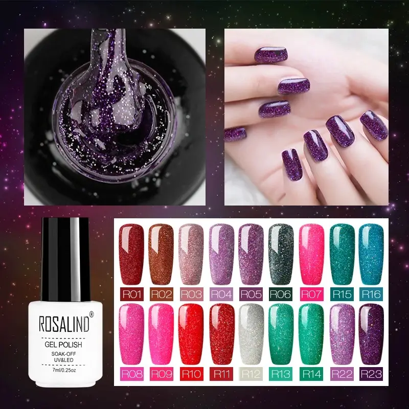 Stars decorated with rainbow light therapy nails