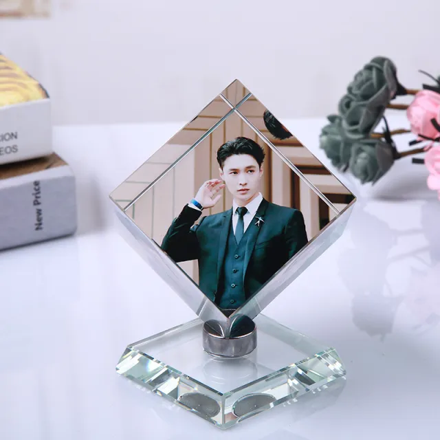 Crystal Rubik's Cube Rotate Photo 6Cm - Shop at LoveMi