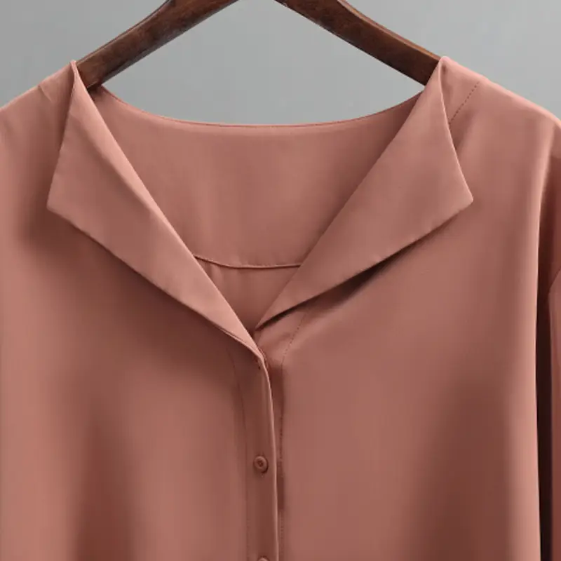 Long Sleeve Loose Chiffon Shirt