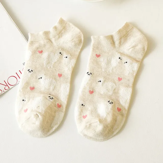 Cotton Short Ankle Socks Beige - Shop at LoveMi