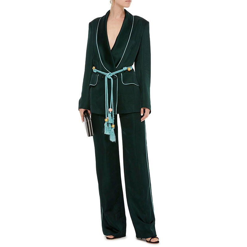 Suit jacket wide-leg trousers two - piece suit