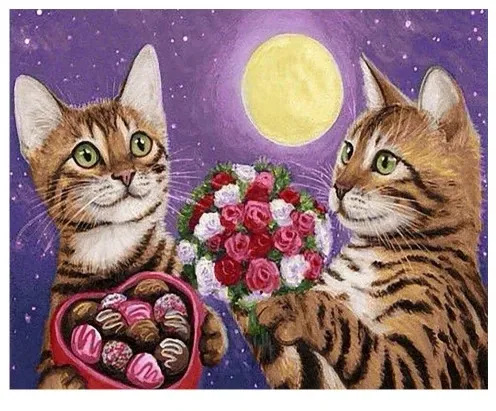 Les chats amoureux Kits broderie diamants On Frame - Shop at LoveMi