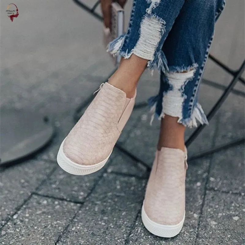Side zip casual boots - Pink