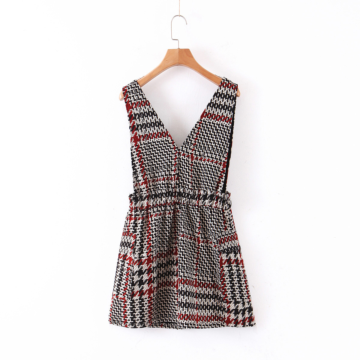 Slim Short Plaid Vest Skirt