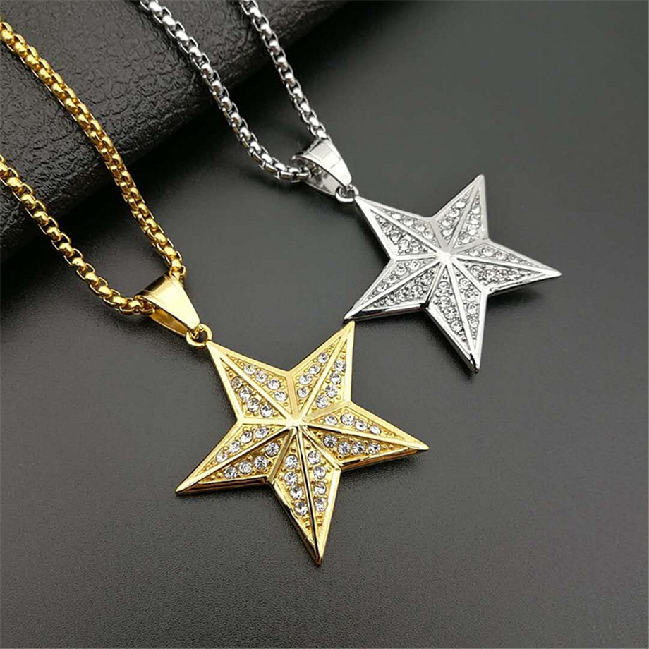 Stainless steel pentagram necklace