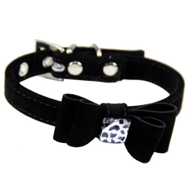 Dog collar made of flannelette with bow tie Black - Shop at LoveMi