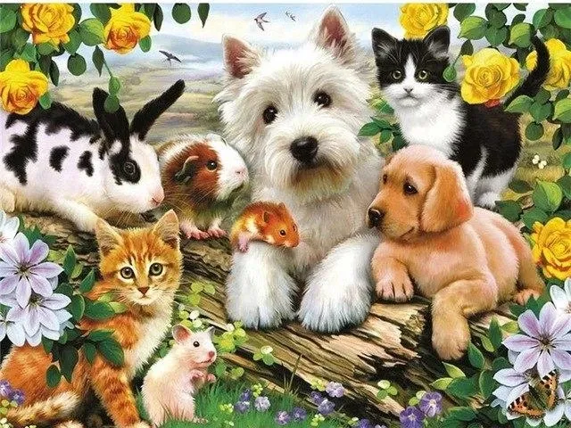 Cozy hug | Animal diamond embroidery - Shop at LoveMi