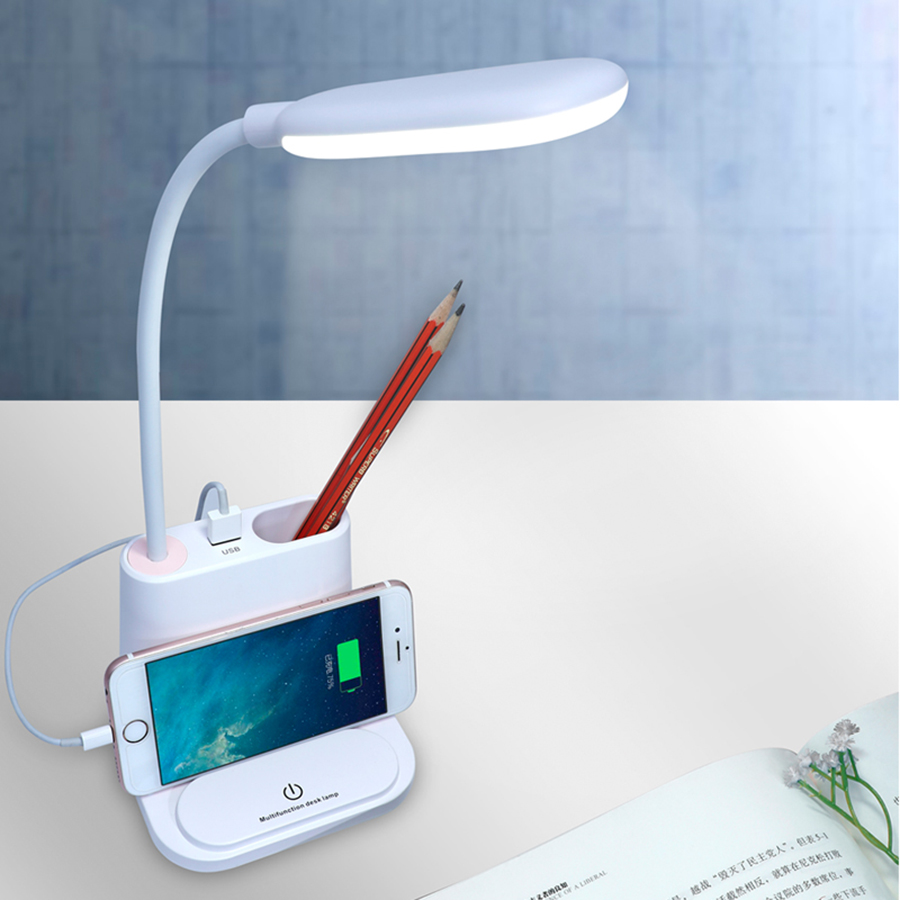LED Rechargeable USB Desk Lamp Phone Stand