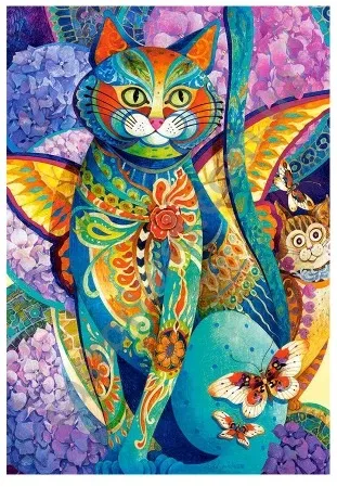 The colorful cat - Diamond embroidery kit - No Frame