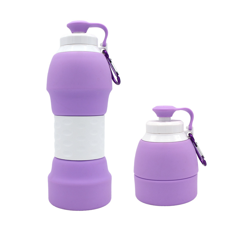 Portable Silicone Folding Water Bottle Leak-Proof Travel Bottle for Hiking, Gym