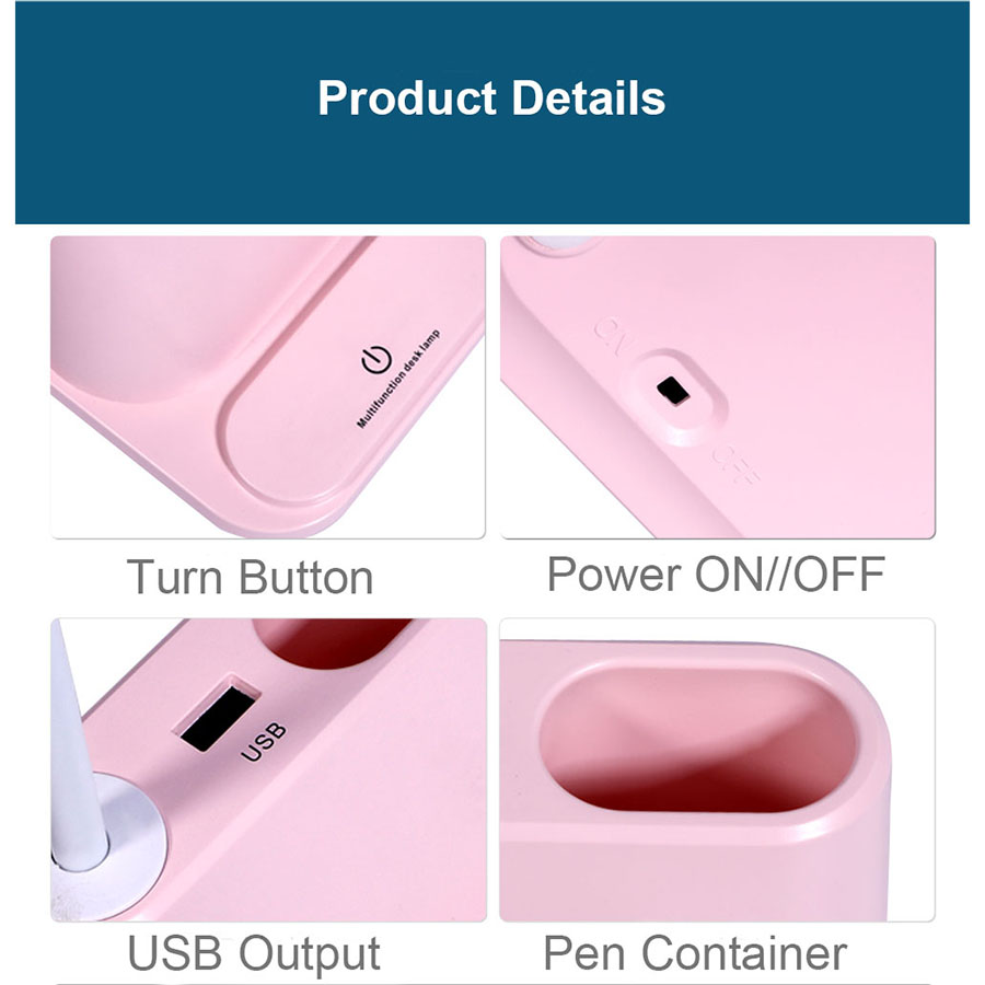 LED Rechargeable USB Desk Lamp Phone Stand